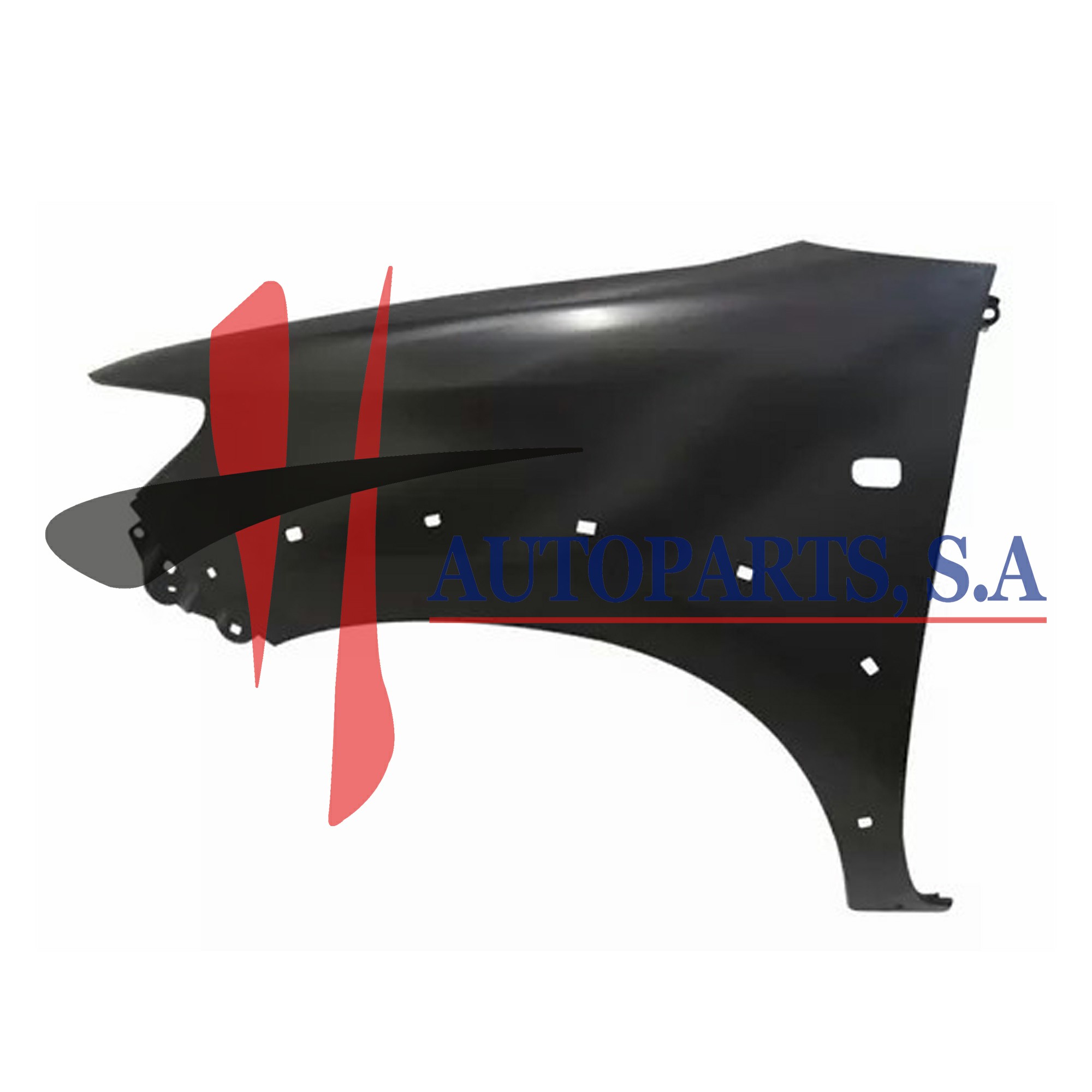 GUARDAFANGO LH TOYOTA HILUX 4WD 05-08 CON HOYO LATERAL Y HOYO MOLDURA